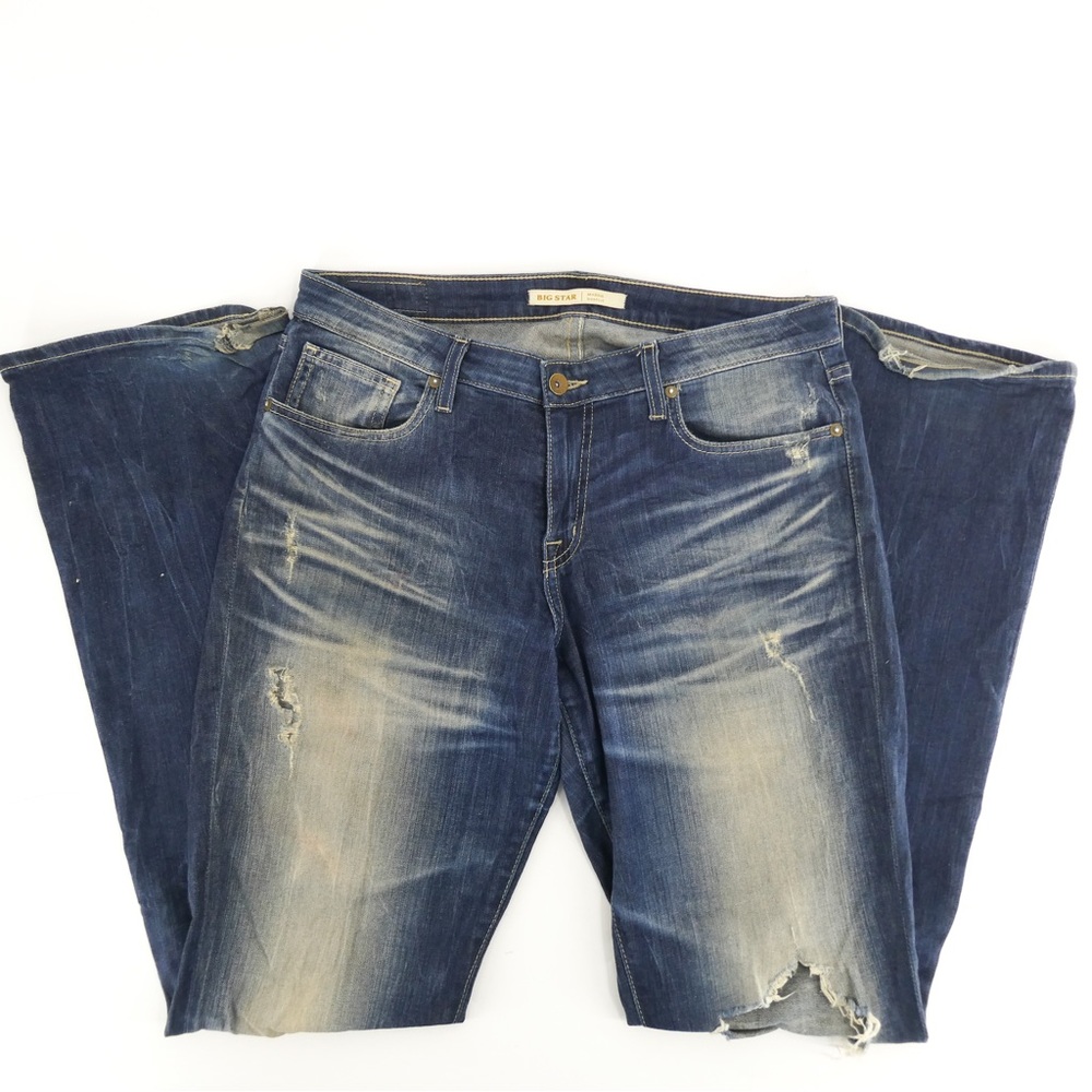 Big Star | Women’s Distressed Maddie Boot Cut Jeans, Blue, 29L